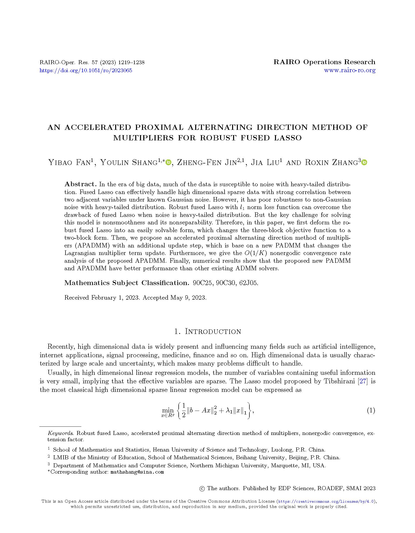 首页－An accelerated proximal alternating direction method of