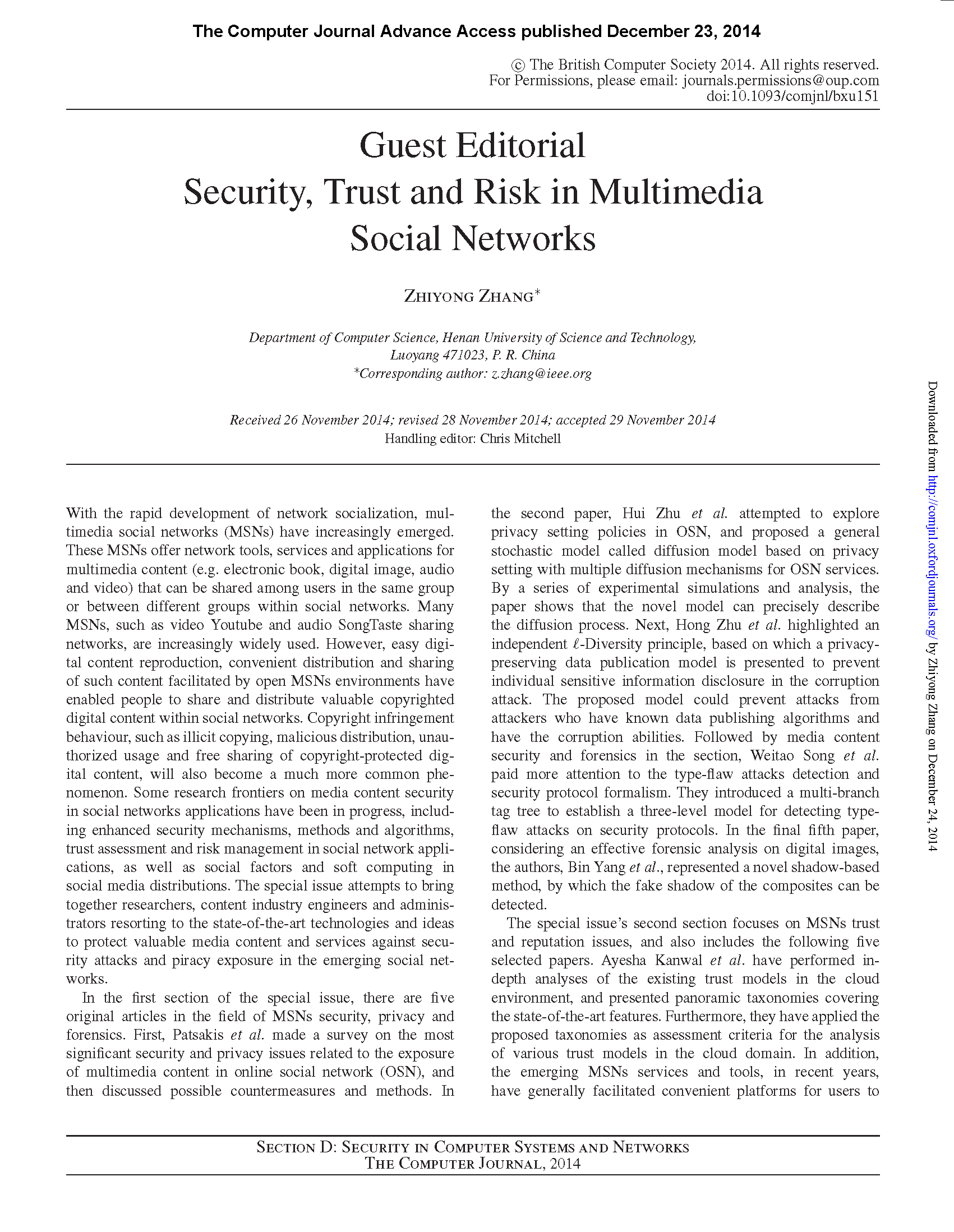 页面提取自－Guest Editorial Security, Trust and Risk in Mu