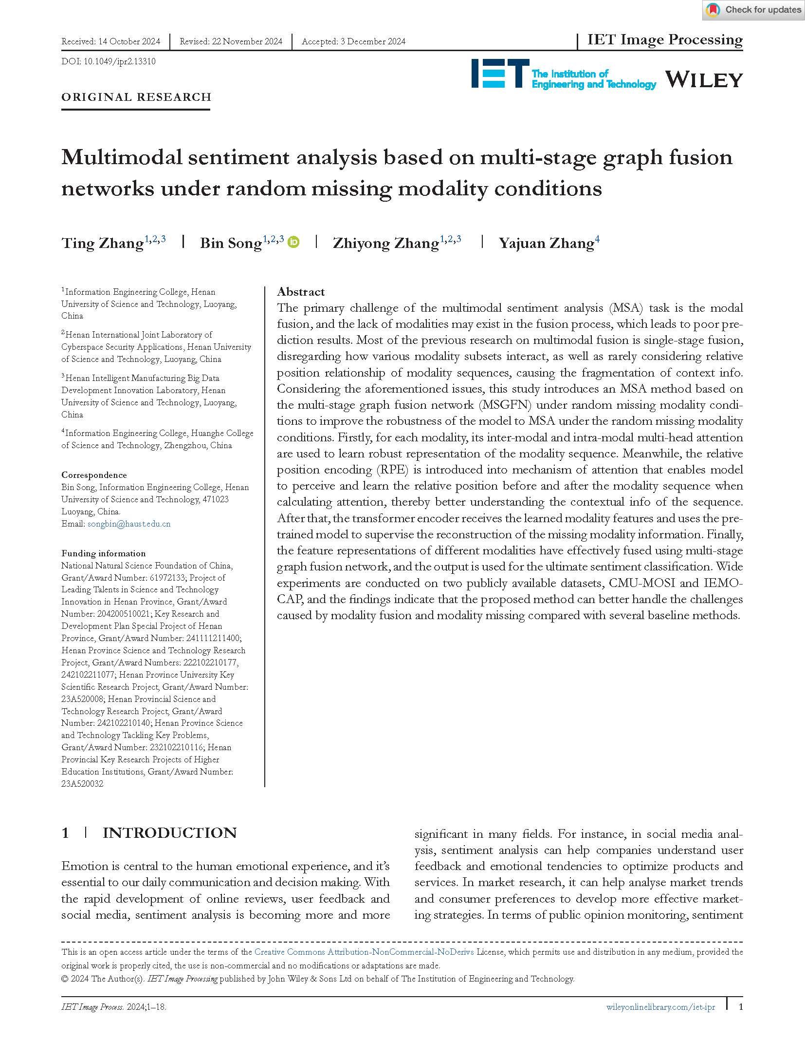 页面提取自－Multimodal sentiment analysis based on multi-sta